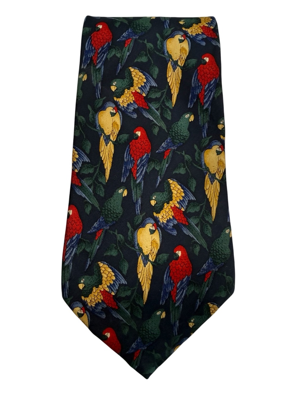 Van Heusen 417 Silk Tie Parrots Birds Vintage